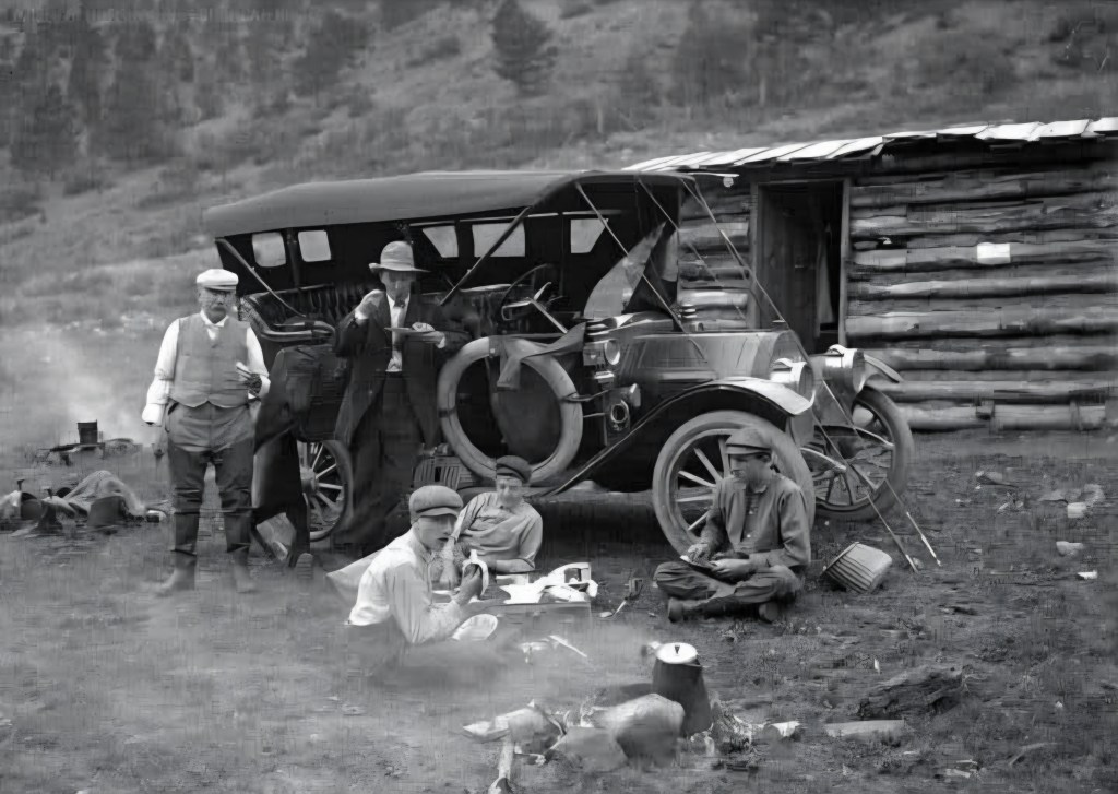 Picnic by the Cartwright family in Santa Fe Canyon, NM